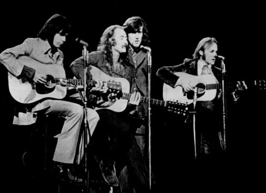 L to R: Young, Crosby, Nash and Stills in 1970.