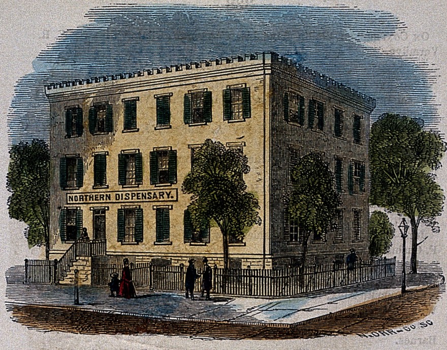 Northern_Dispensary._New_York_City._Coloured_wood_engraving_Wellcome_V0014020ER